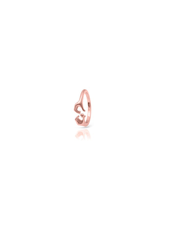 Silver Heart Hug Rings - Rose Color