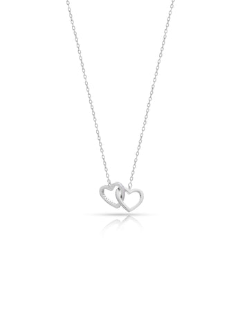 Silver Double Heart Chain
