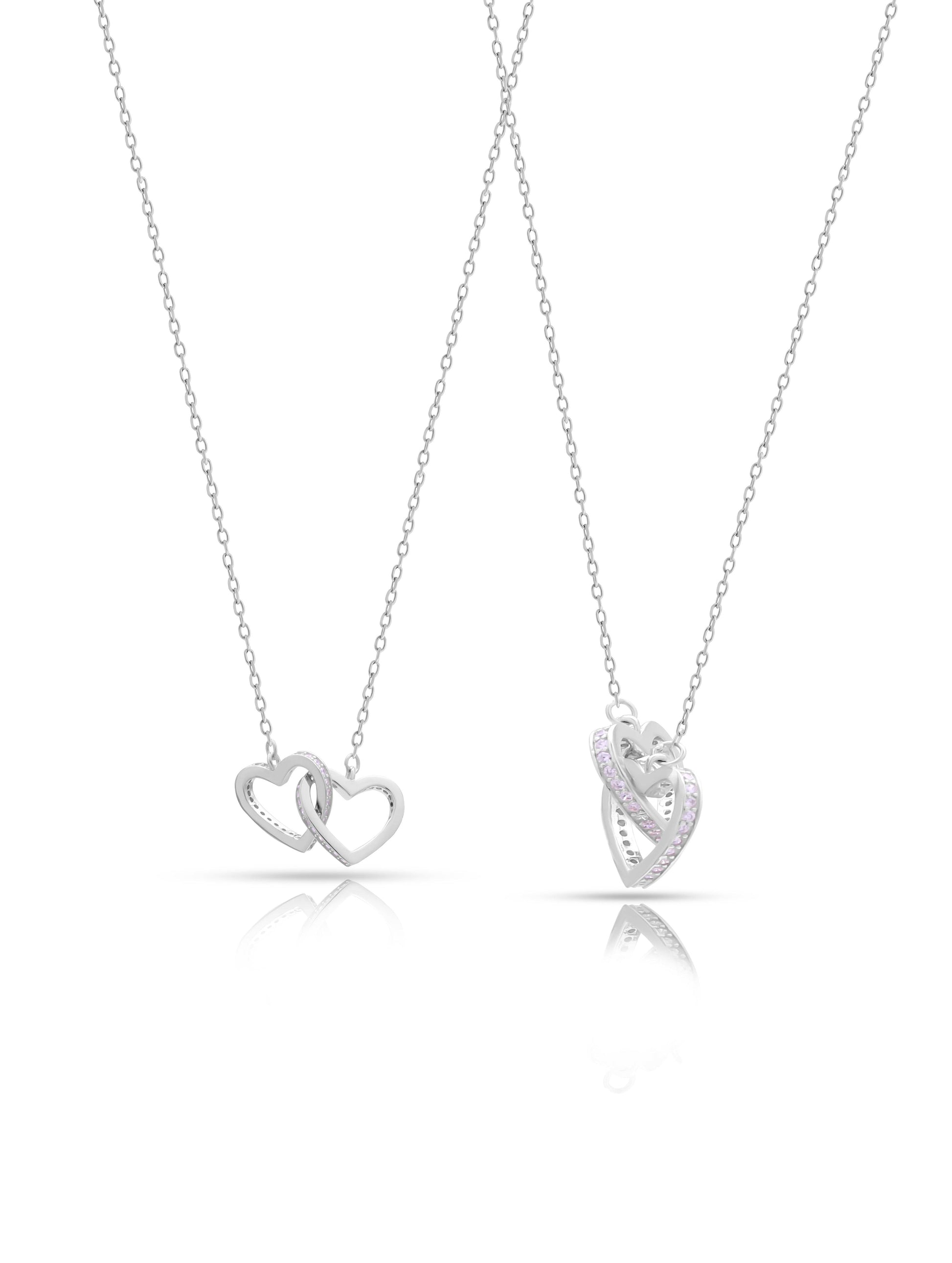 Silver Double Heart Chain - SAAAR Jewellery