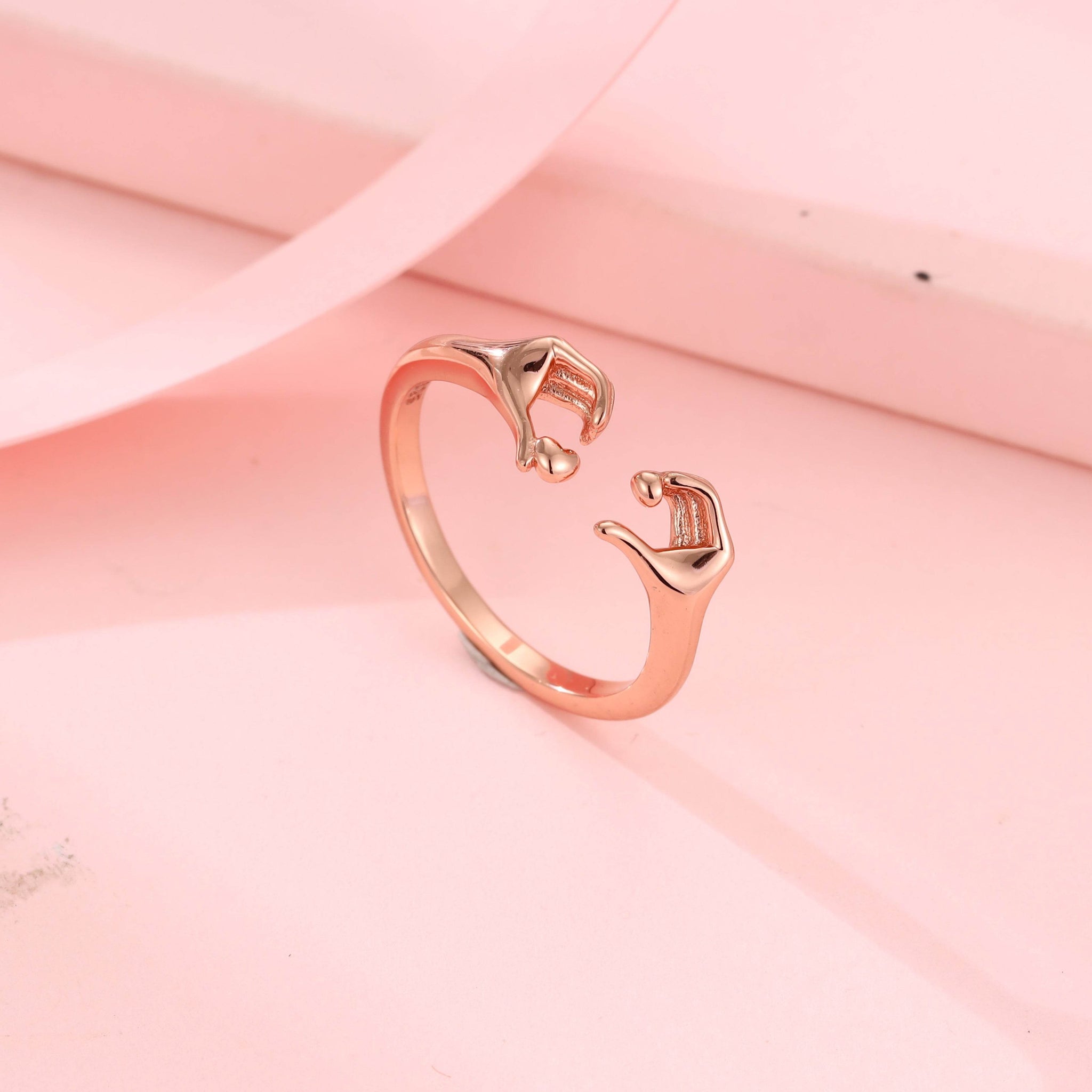 Silver Heart Hug Rings - SAAAR Jewellery
