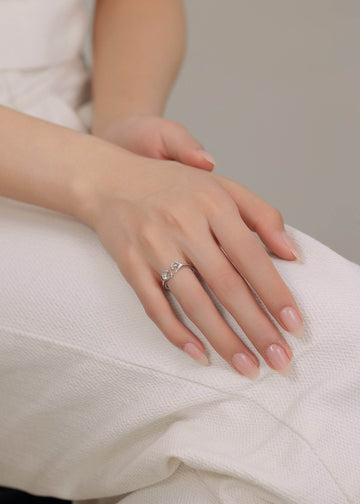 Silver Heart Hug Rings