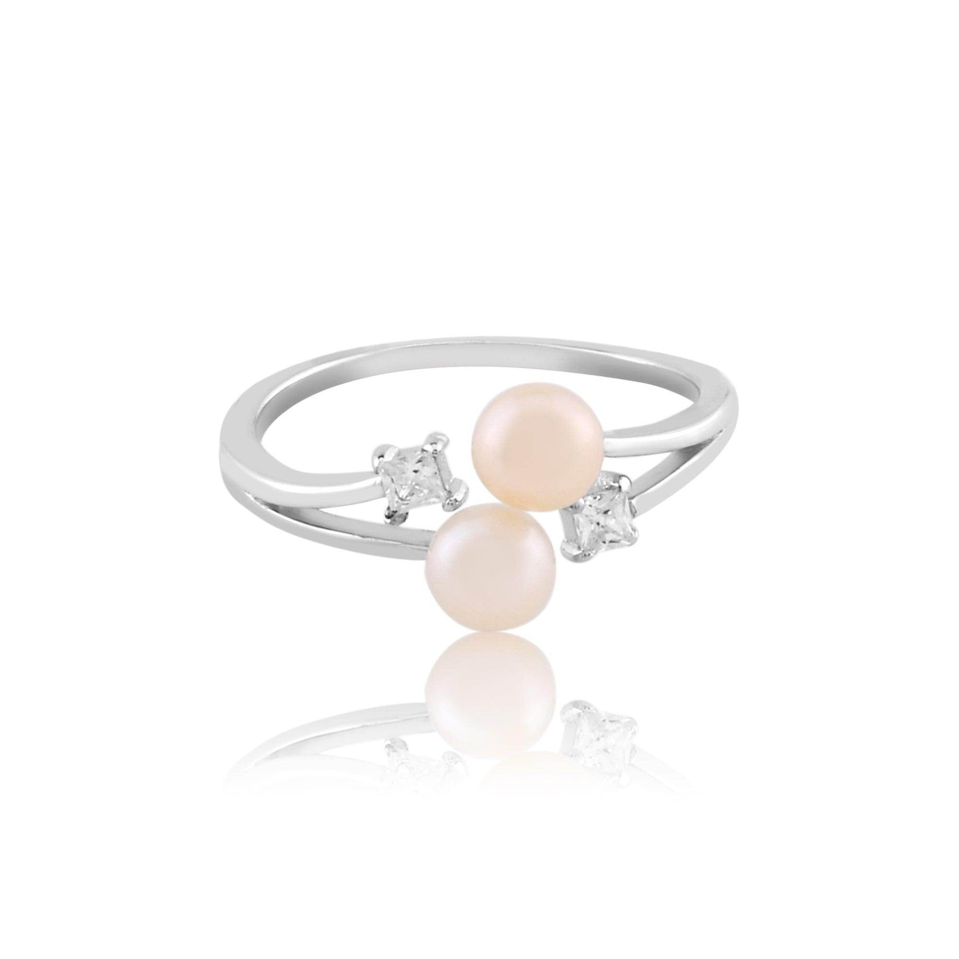 silver pearl ring - SAAAR Jewellery