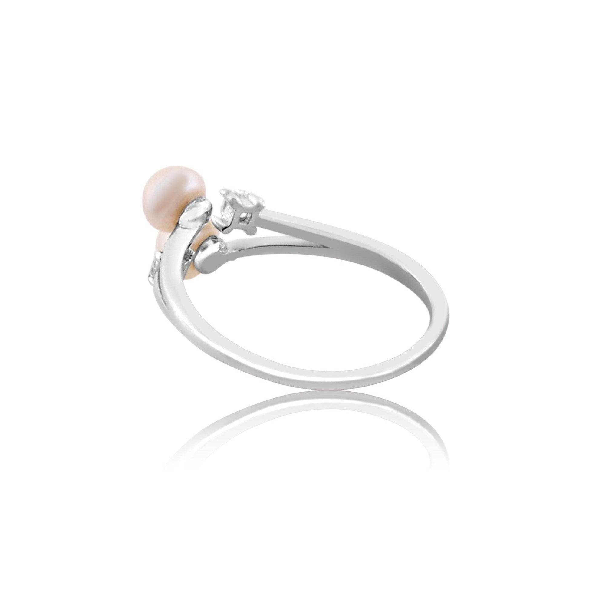 silver pearl ring - SAAAR Jewellery