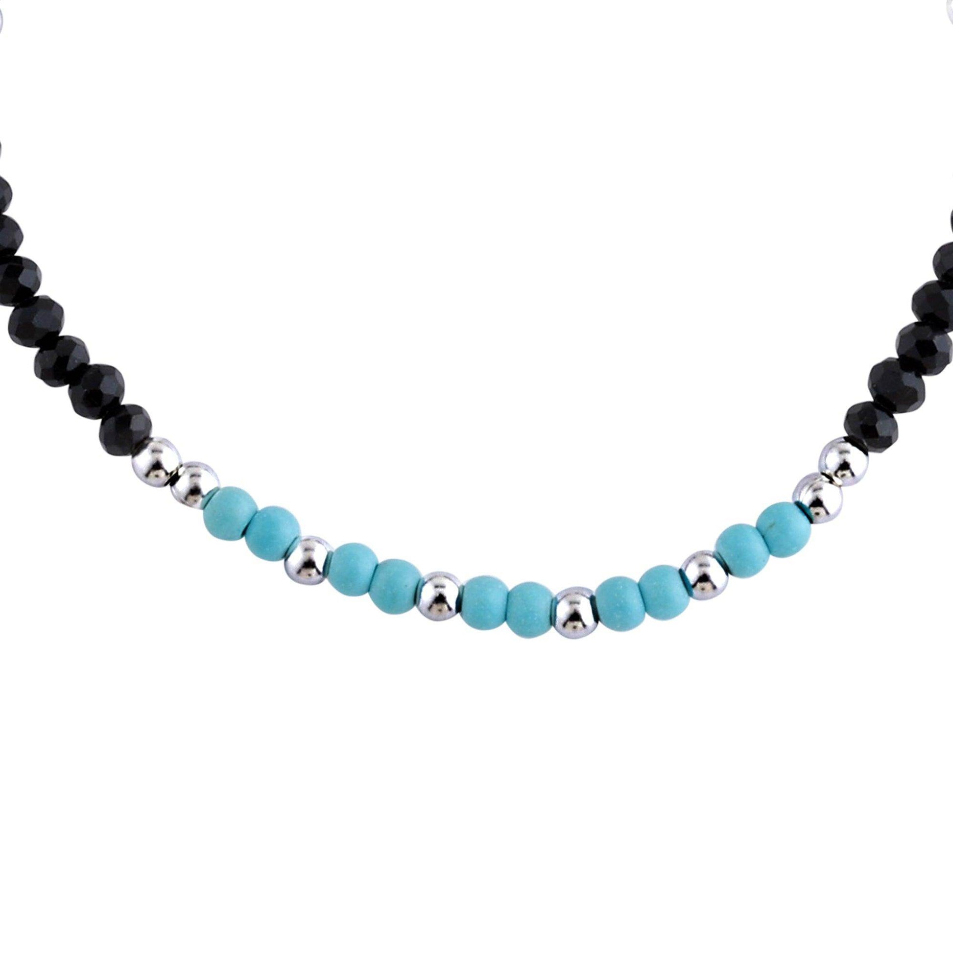 Black & Blue Beads Bracelet - SAAAR Jewellery