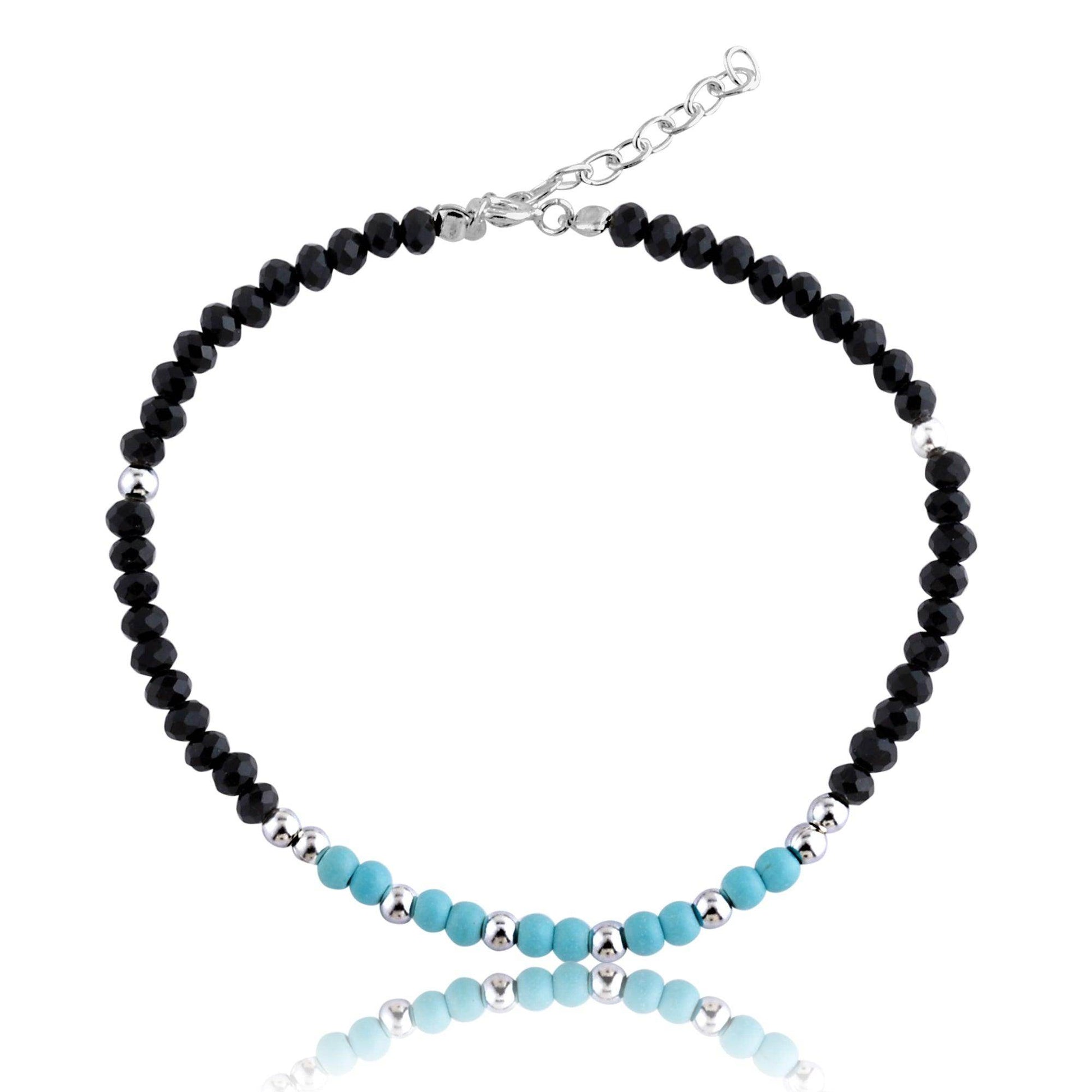 Black & Blue Beads Bracelet - SAAAR Jewellery