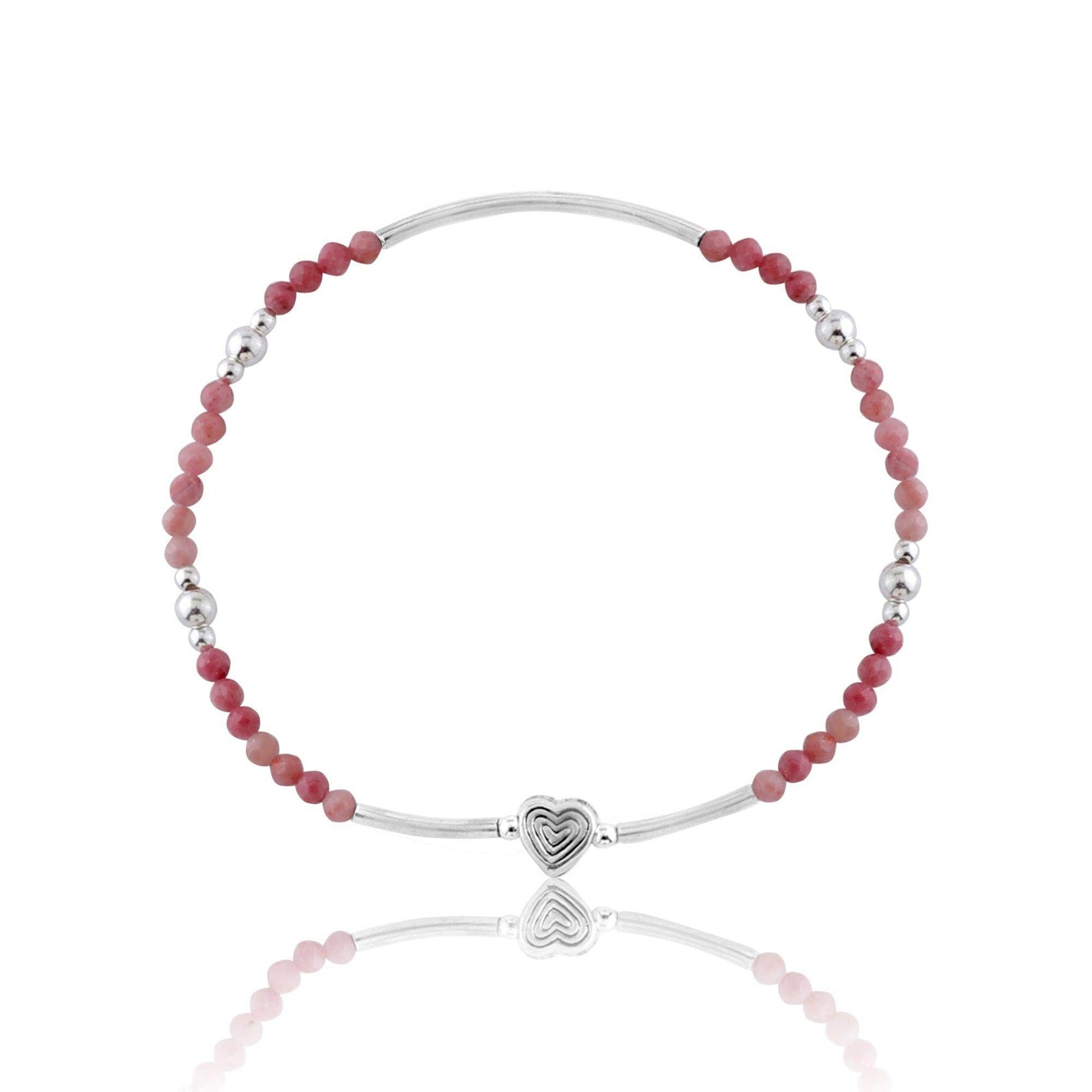 Silver Naughty Heart Pink Bracelet - SAAAR Jewellery