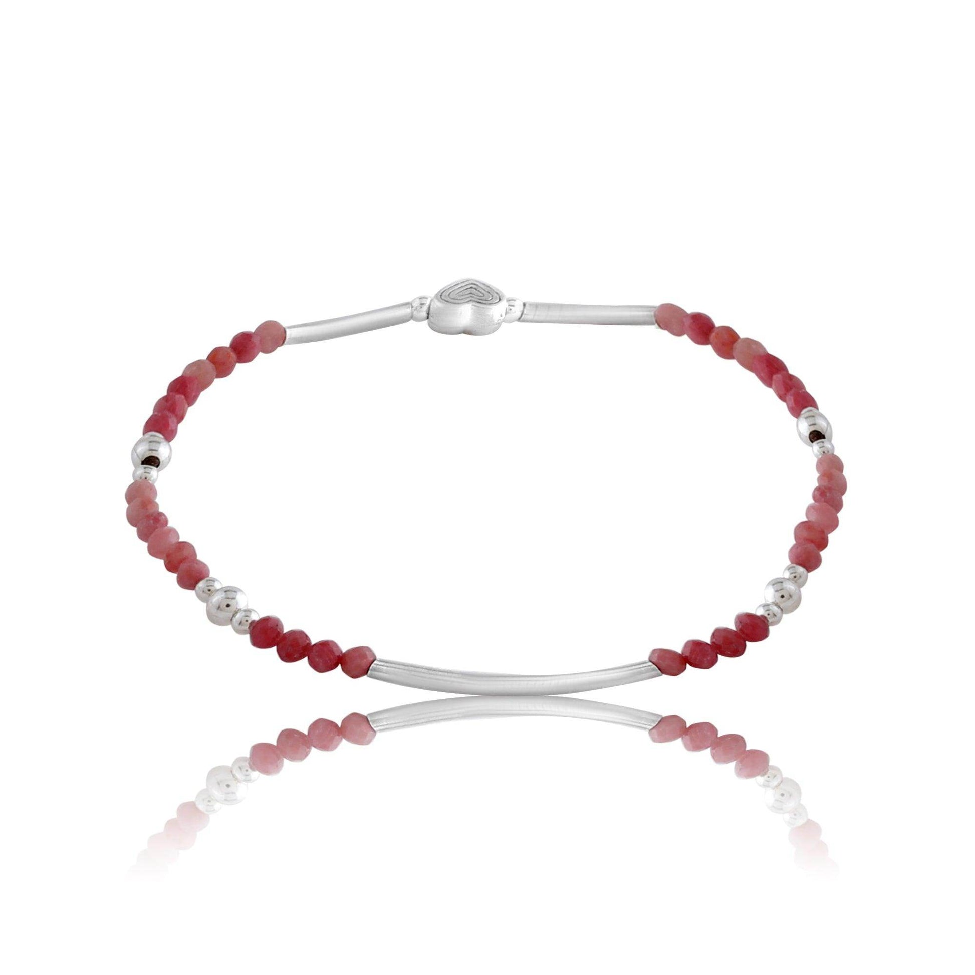 Silver Naughty Heart Pink Bracelet - SAAAR Jewellery
