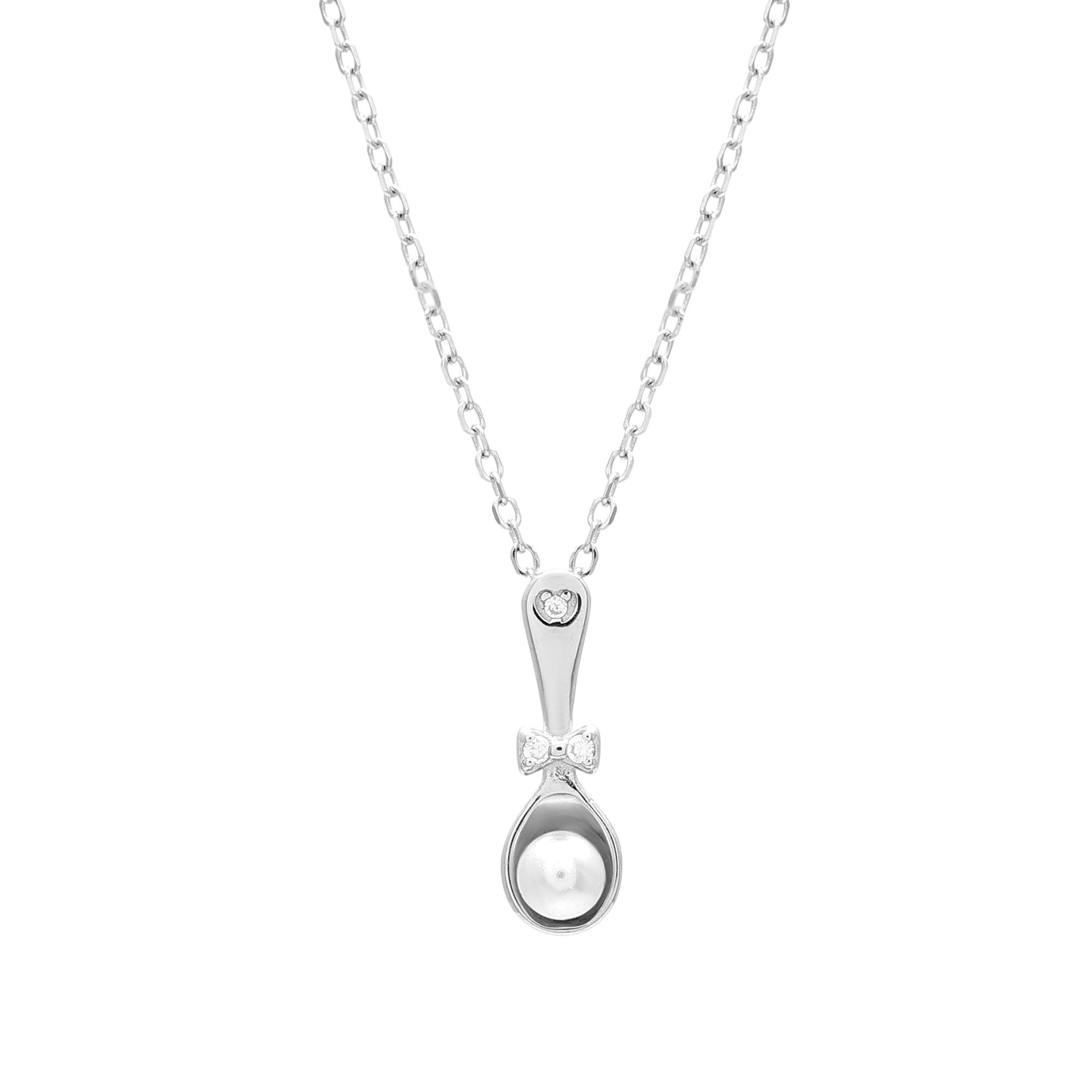 silver pearl drop pendant