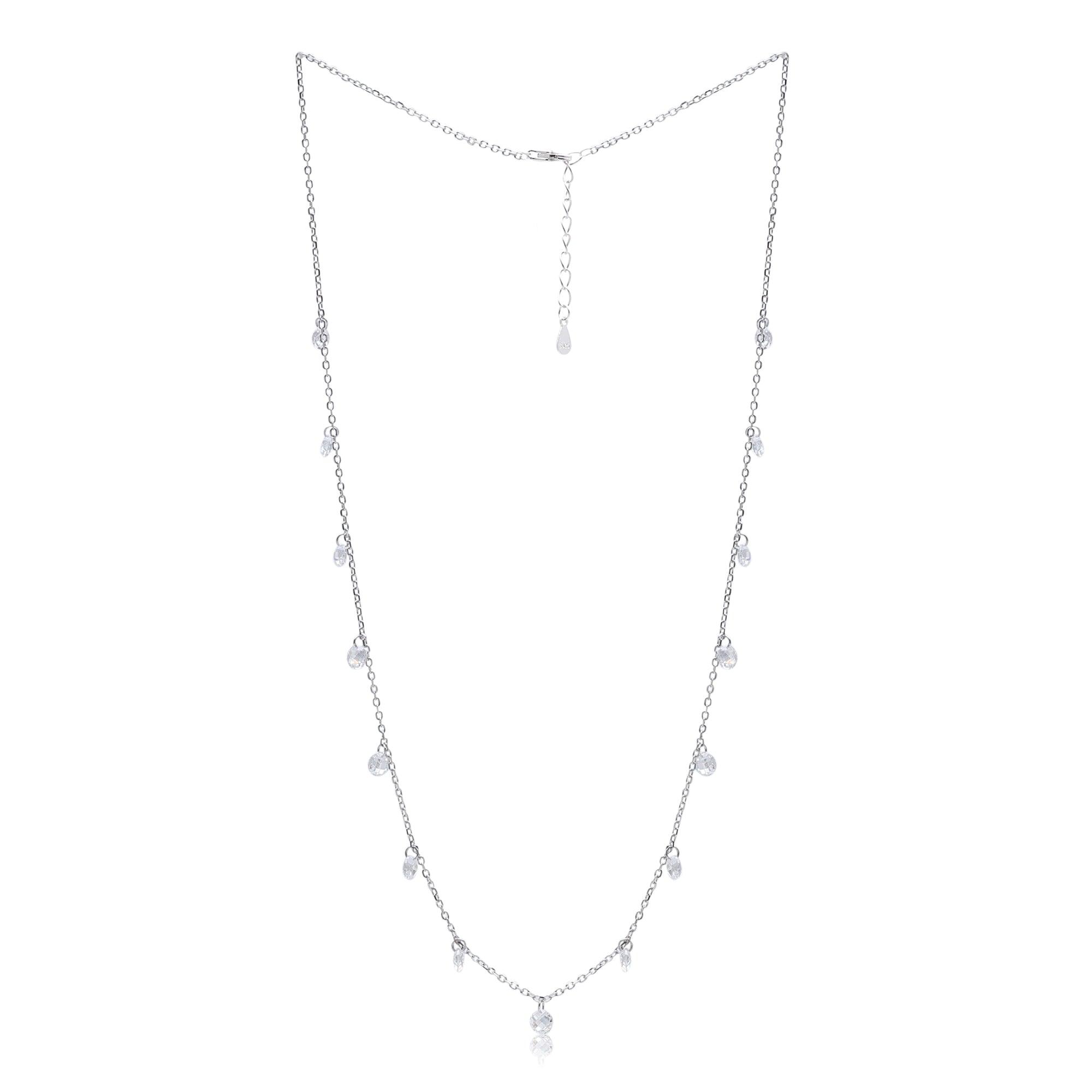 silver Delicate Pearl Necklace