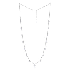 silver Delicate Pearl Necklace