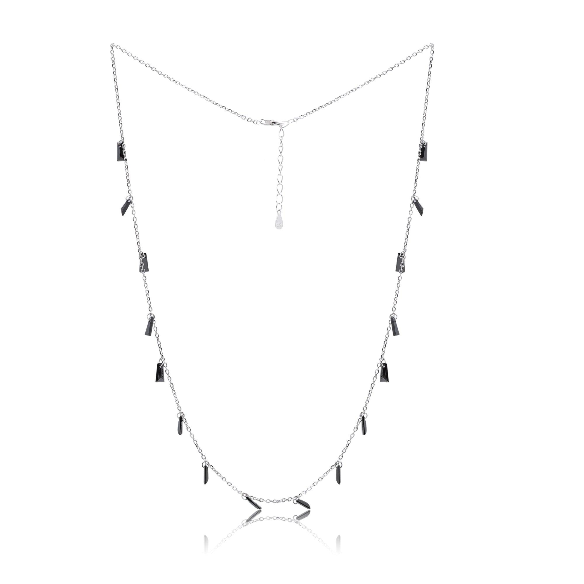 silver black Delicate Pearl Necklace