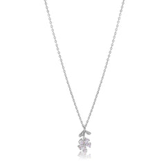 Sliver Sparkling Floral Pendant