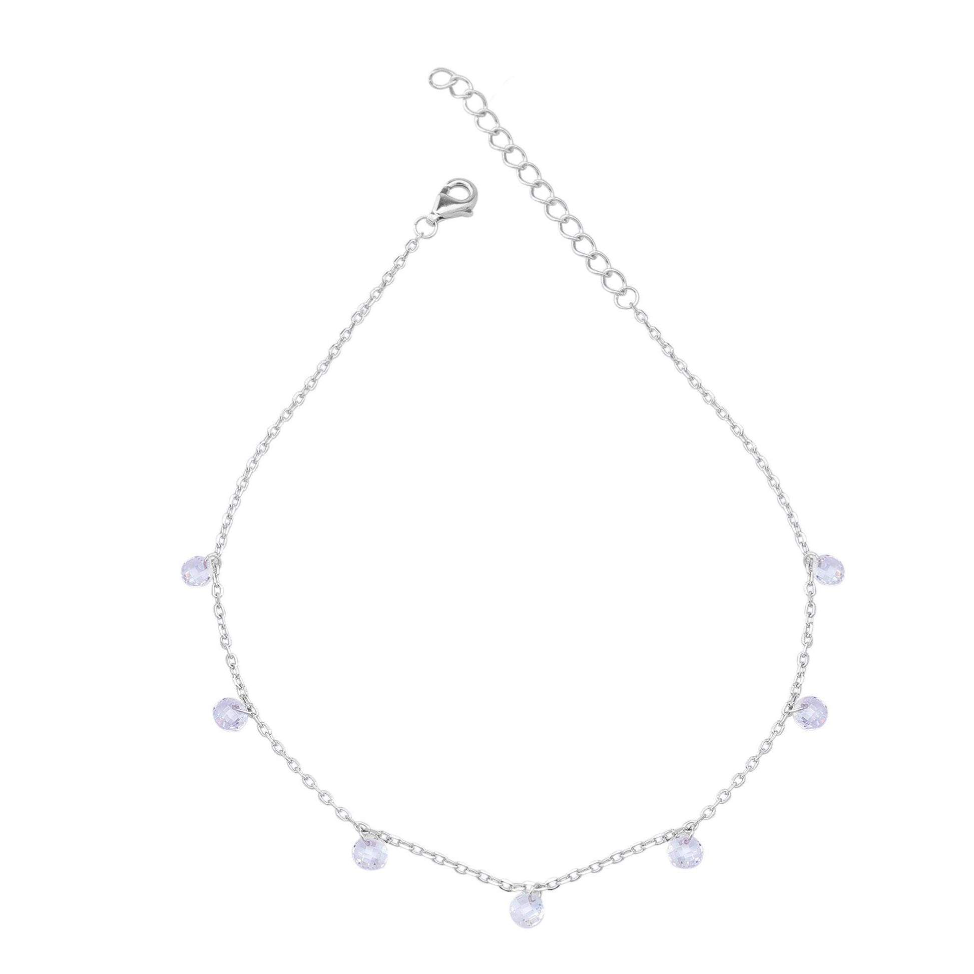 Silver Pearl Charm Anklets - SAAAR Jewellery