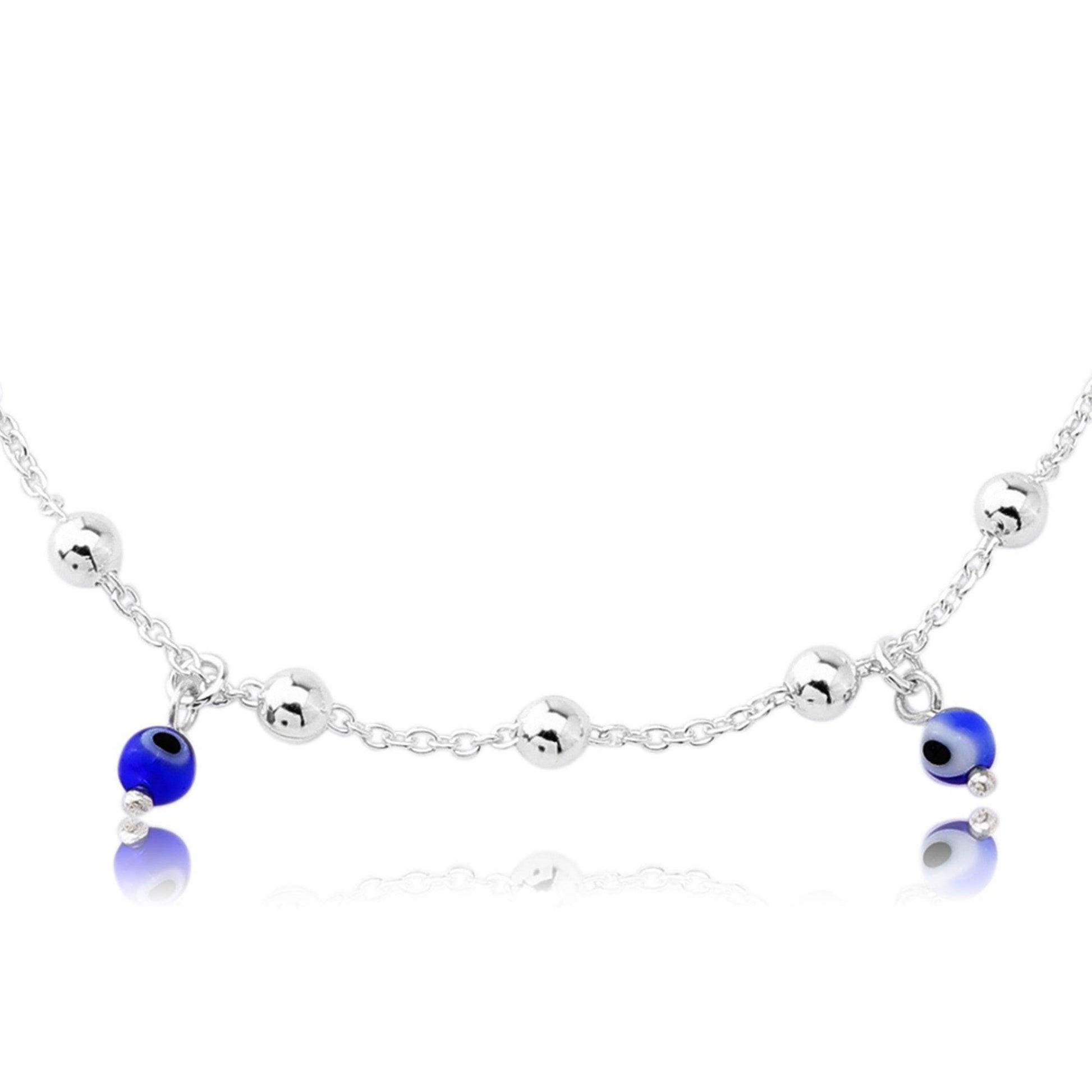 Silver Evil Eye Anklets - SAAAR Jewellery
