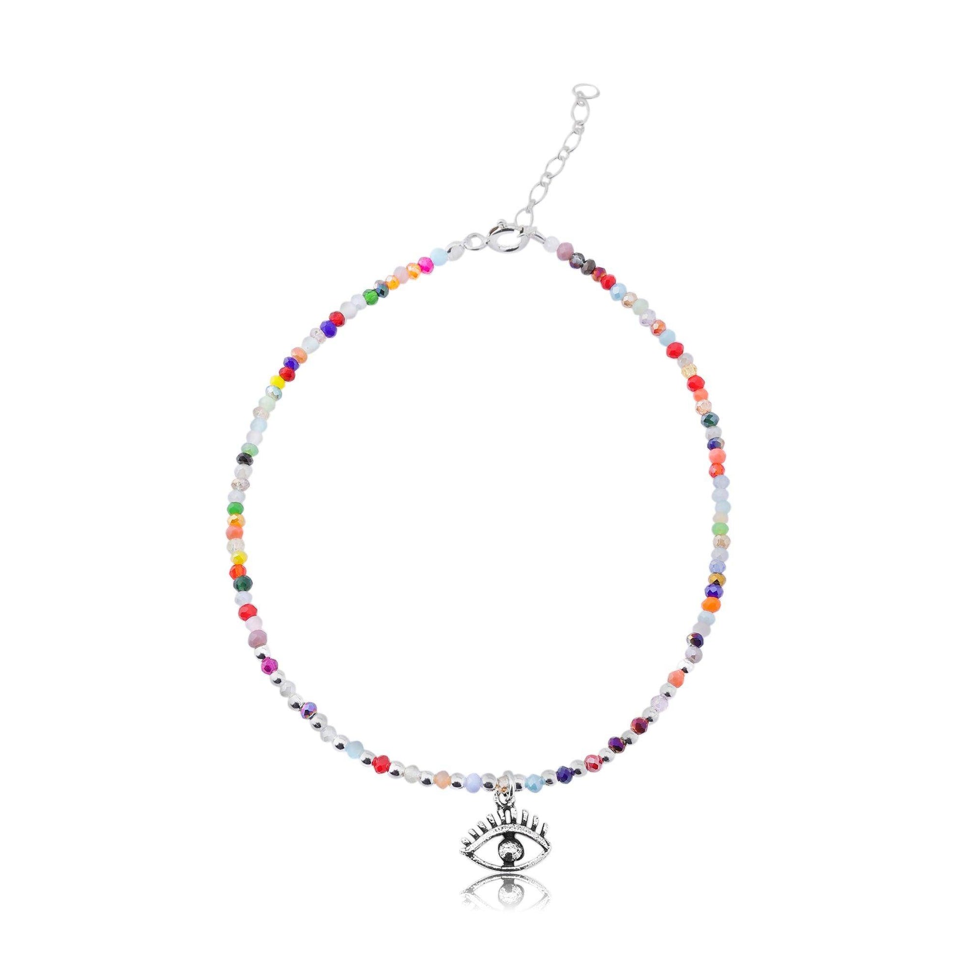 Silver Drop Eye Anklets - SAAAR Jewellery
