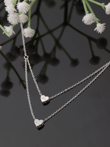 Silver layer heart pendant