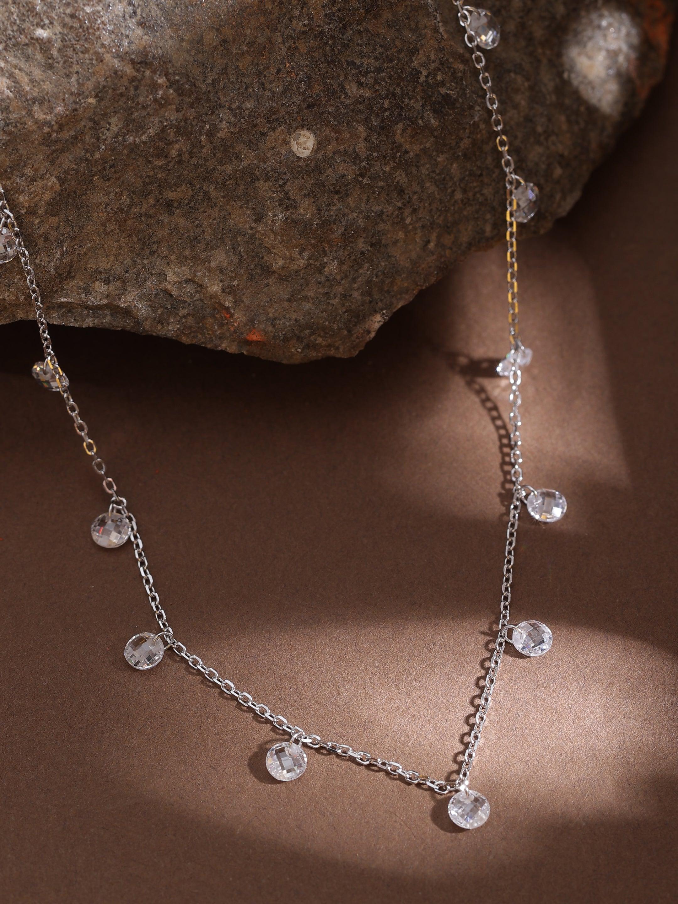 silver Delicate Pearl Necklace