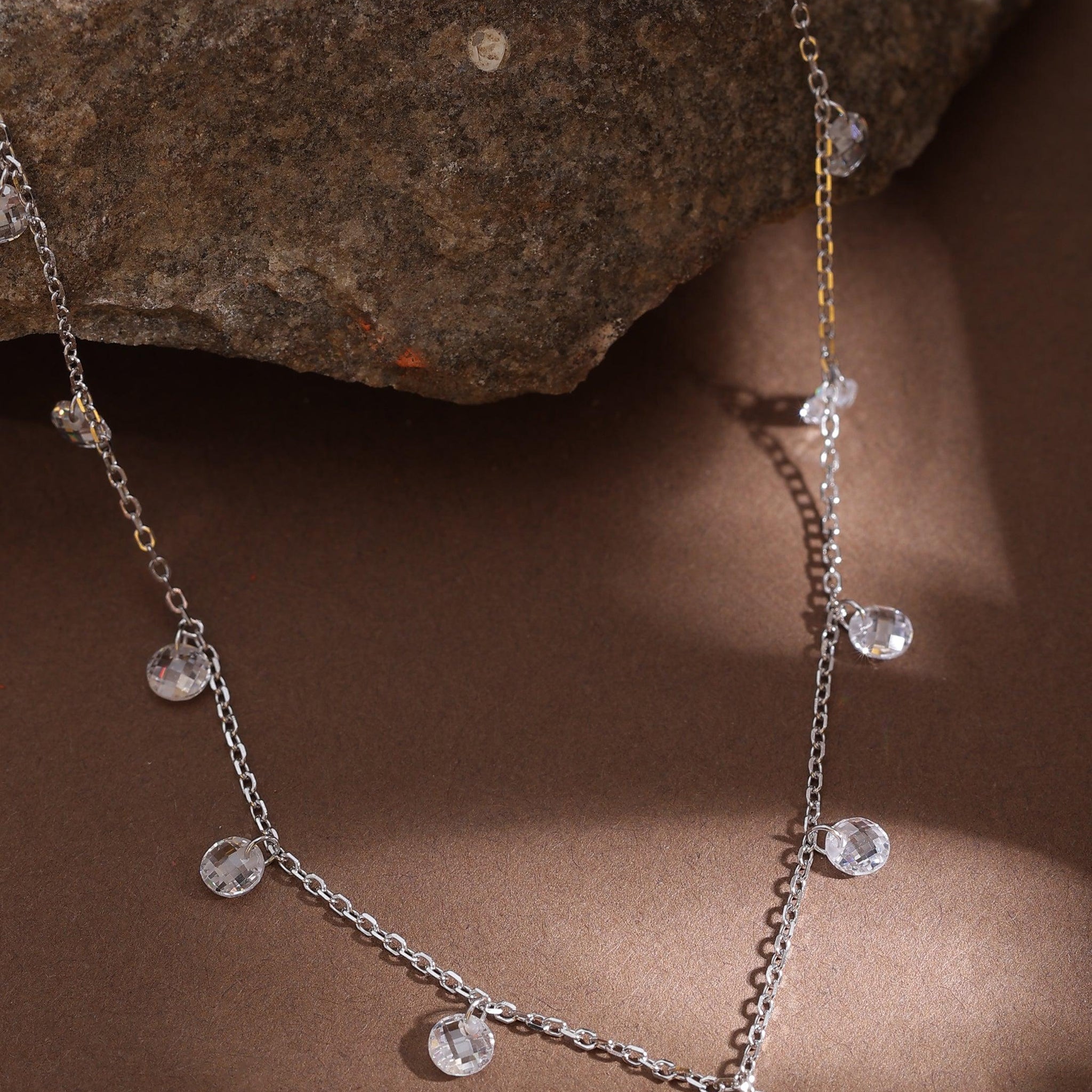 silver Delicate Pearl Necklace