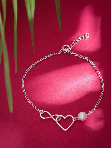 Silver Infinity Heart Bracelet