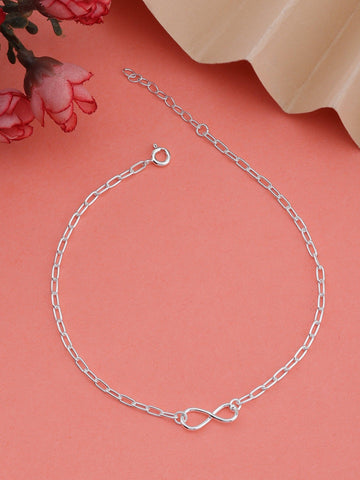 Silver Infinity Anklets