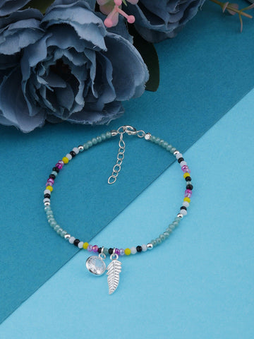 Silver Leaf Drop Bracelet