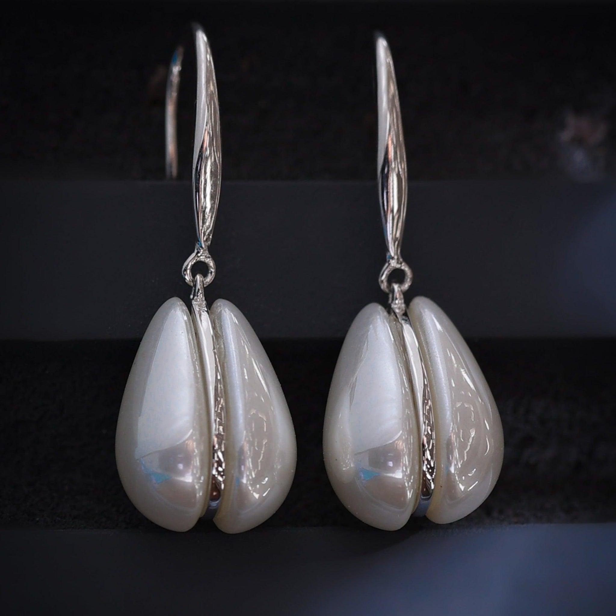 Zircon Pearl Drop Earrings