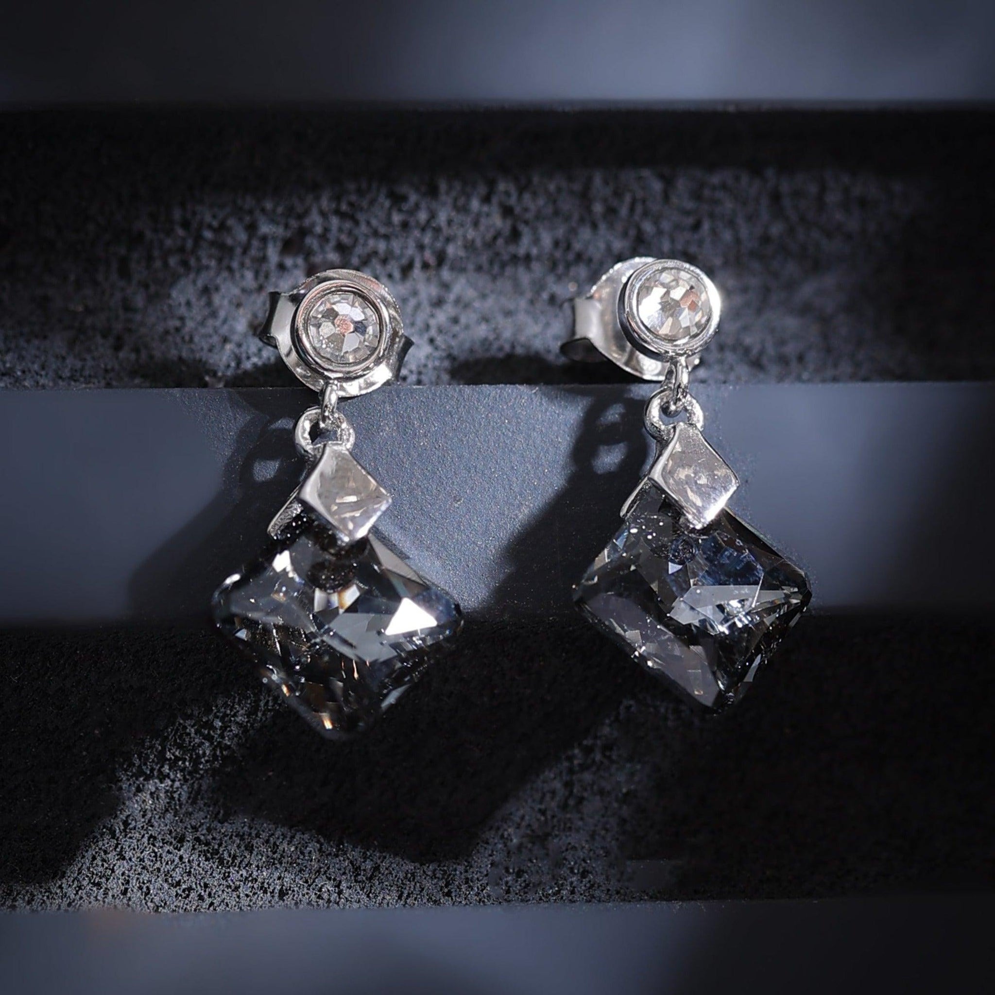 silver drop earrings