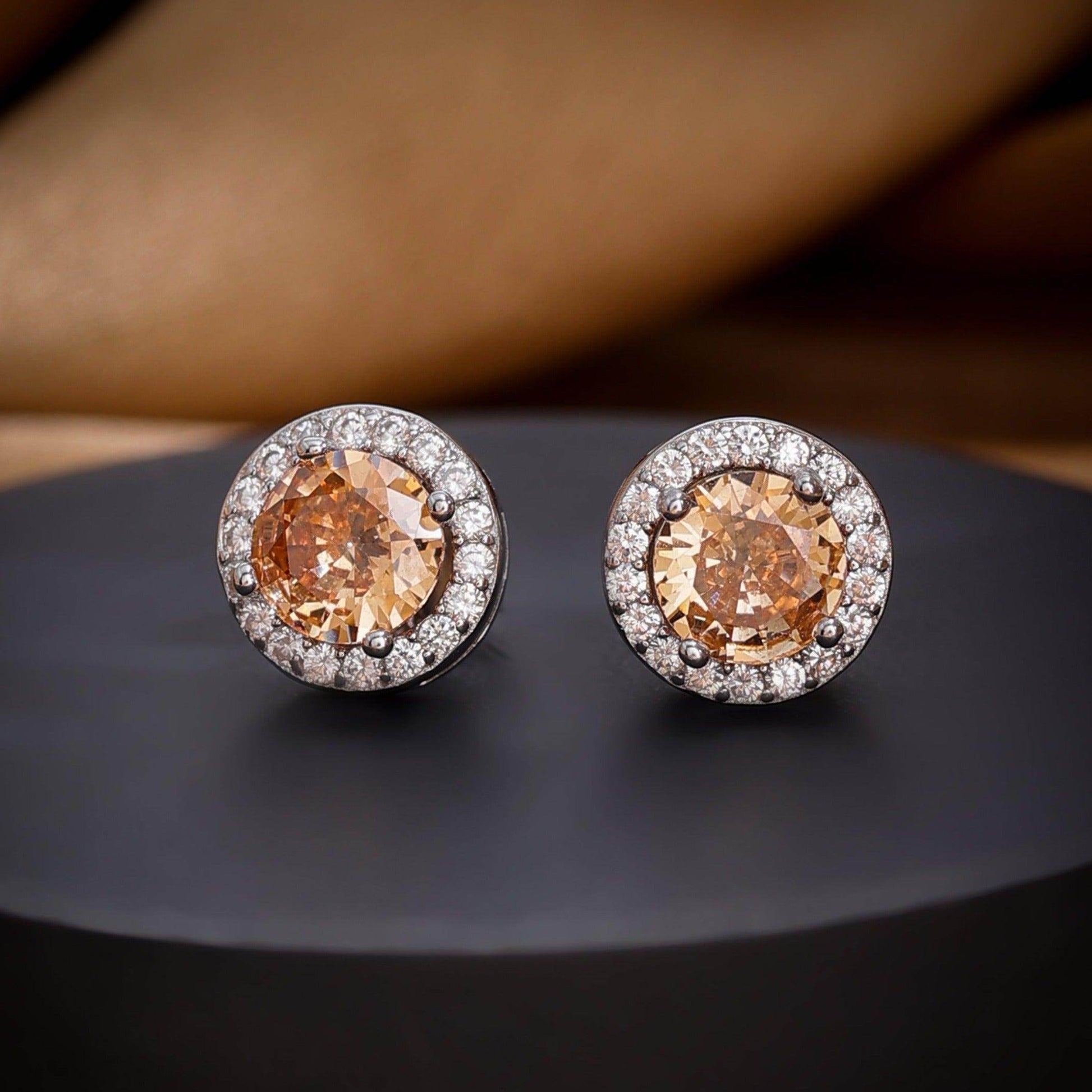 silver shine me saffron studs - SAAAR Jewellery