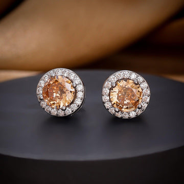 silver shine me saffron studs