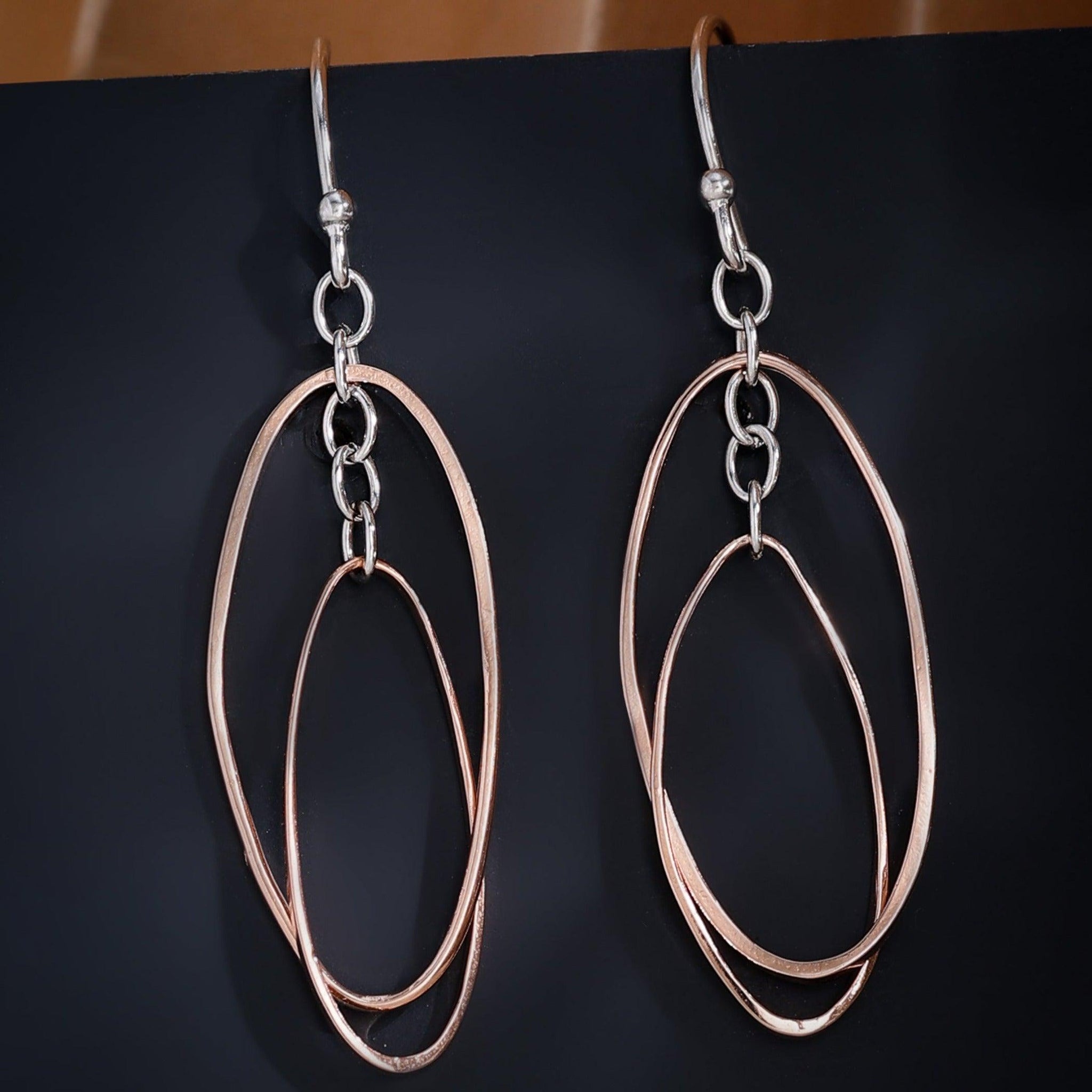 rose gold ovel danglers