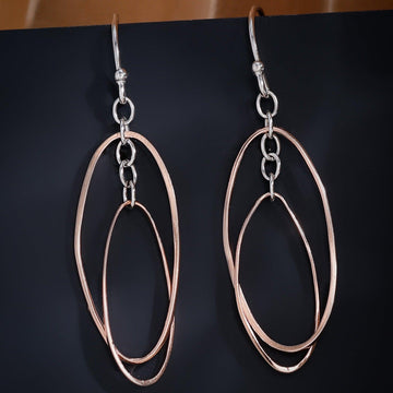 rose gold ovel danglers