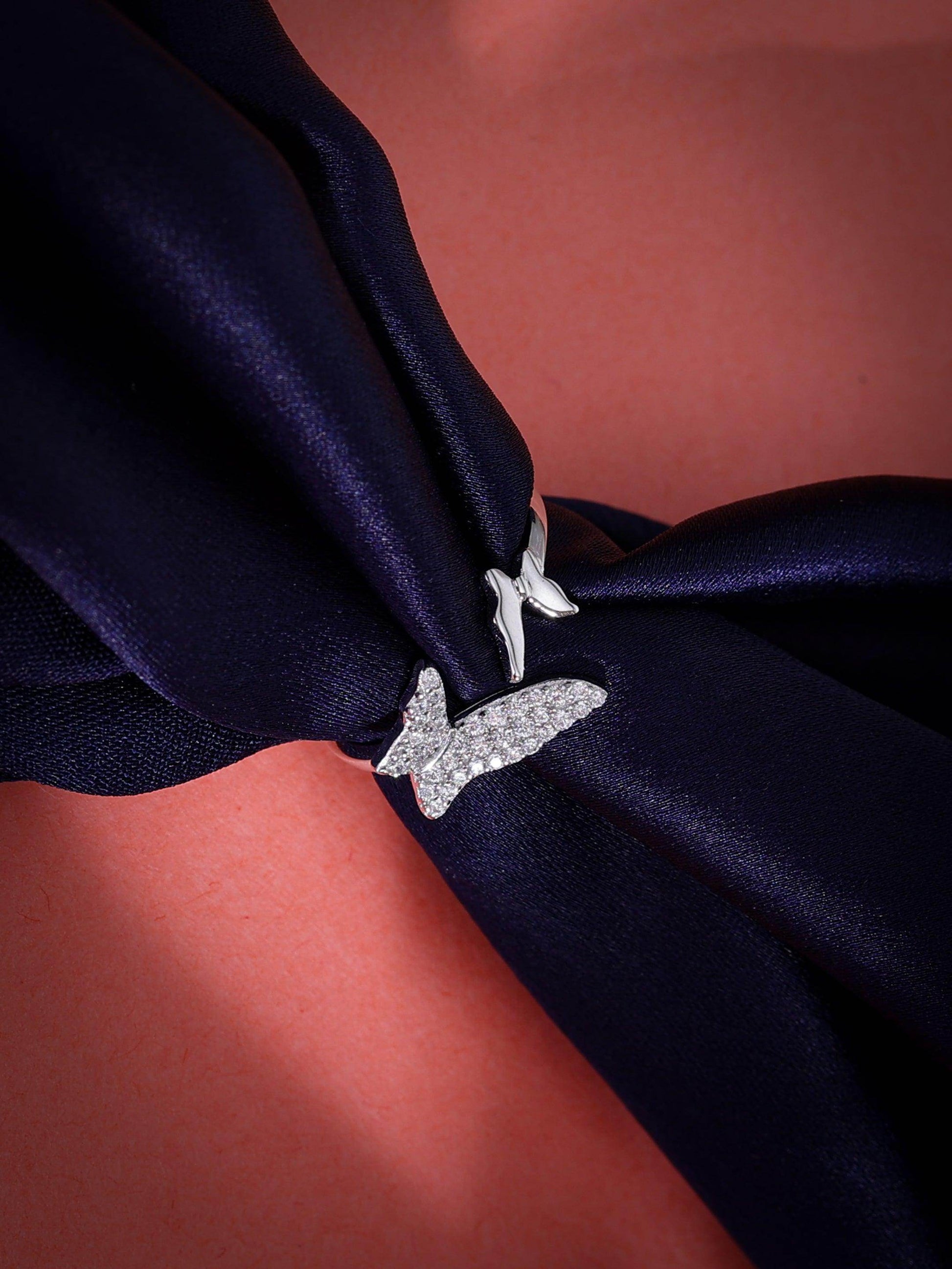 Silver Dashing Butterfly Ring - SAAAR Jewellery