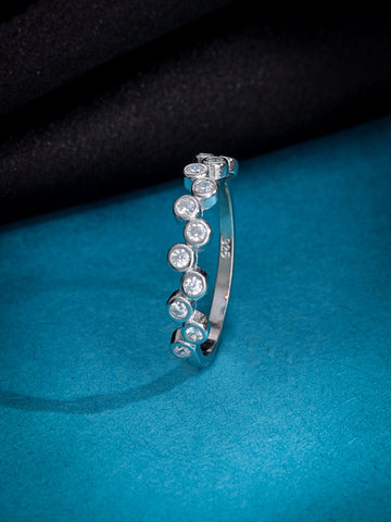 silver office look band ring