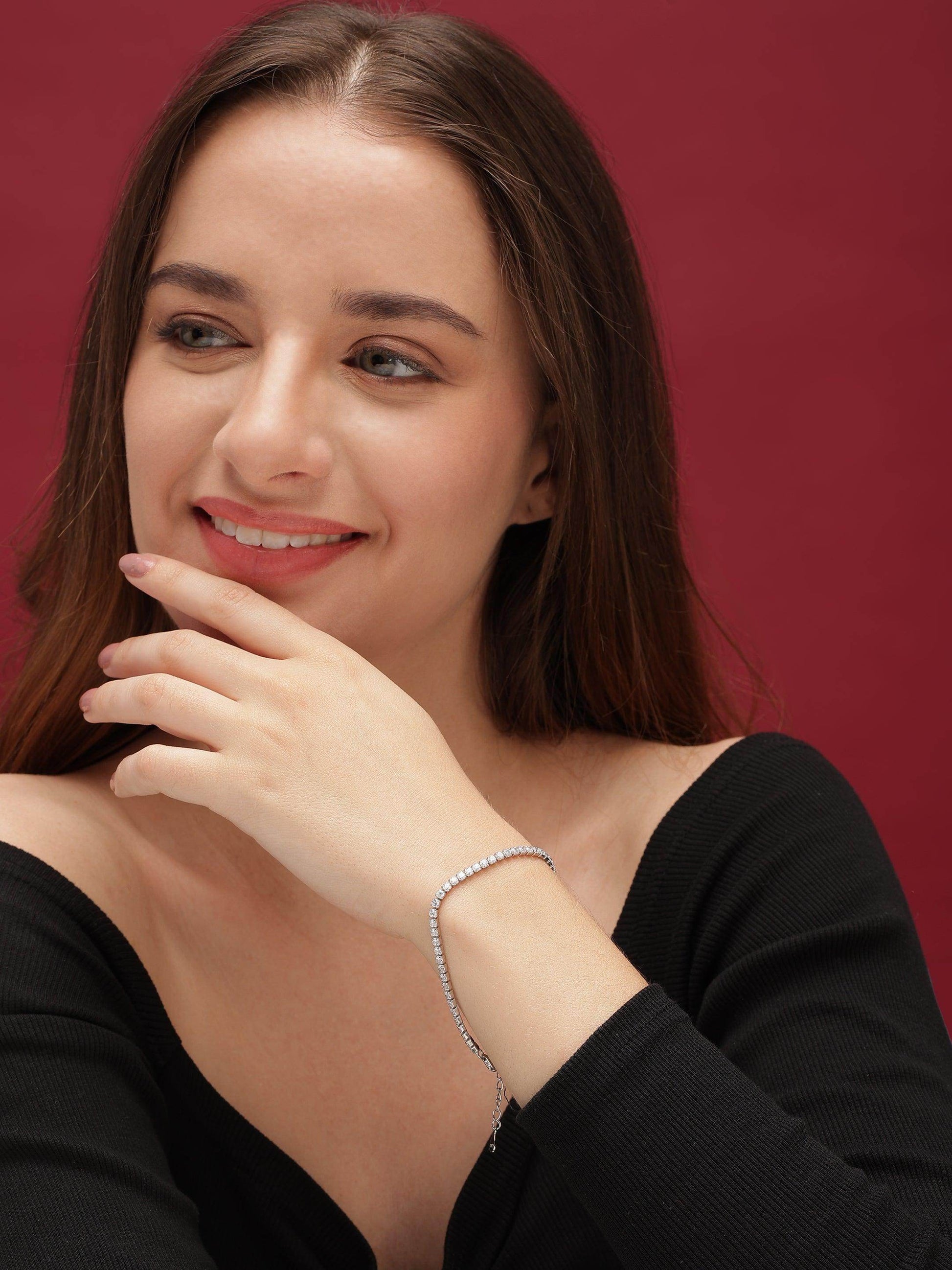 Silver Zircon Tennis Bracelet - SAAAR Jewellery