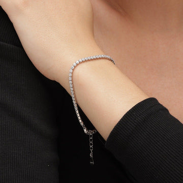 Silver Zircon Tennis Bracelet