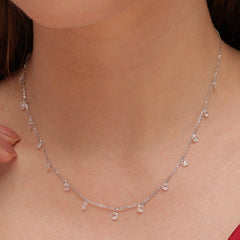 silver Delicate Pearl Necklace