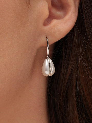 Zircon Pearl Drop Earrings