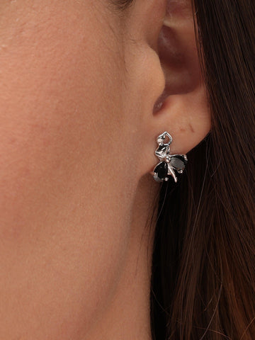 silver dancing girl studs