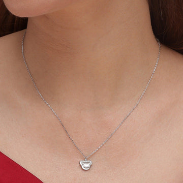 silver cute pie pendant