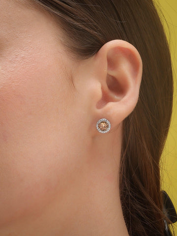 silver shine me saffron studs