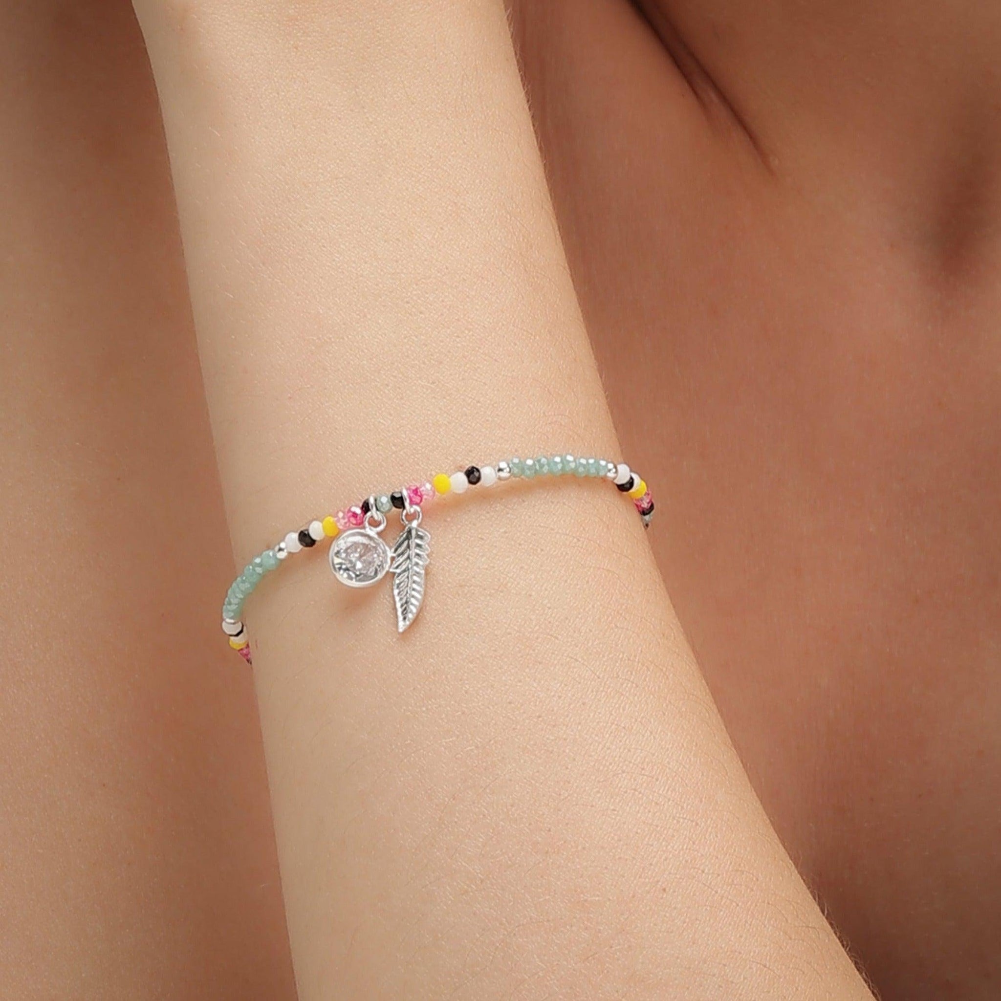 Silver Leaf Drop Bracelet