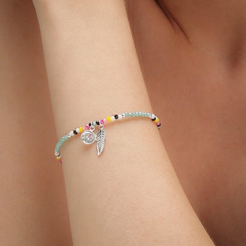 Silver Leaf Drop Bracelet