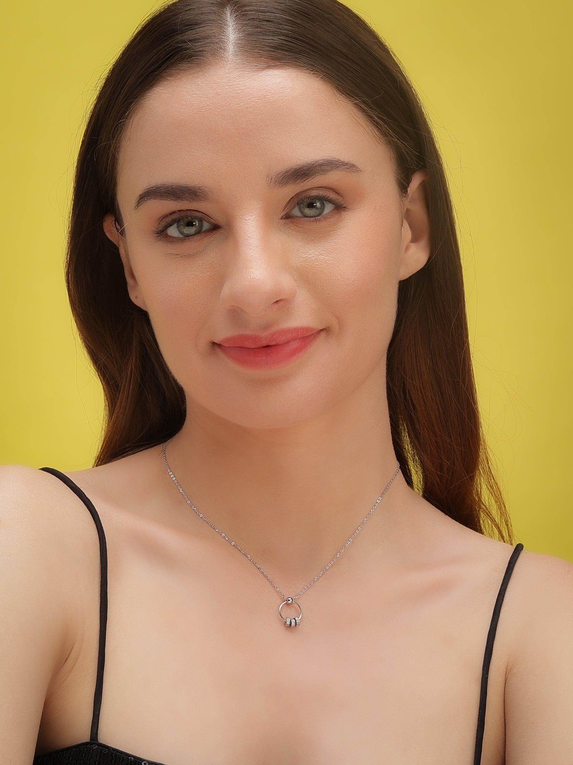 silver stud trio pendant - SAAAR Jewellery