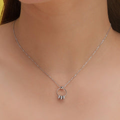 silver stud trio pendant