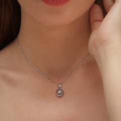 silver stud drop pendant