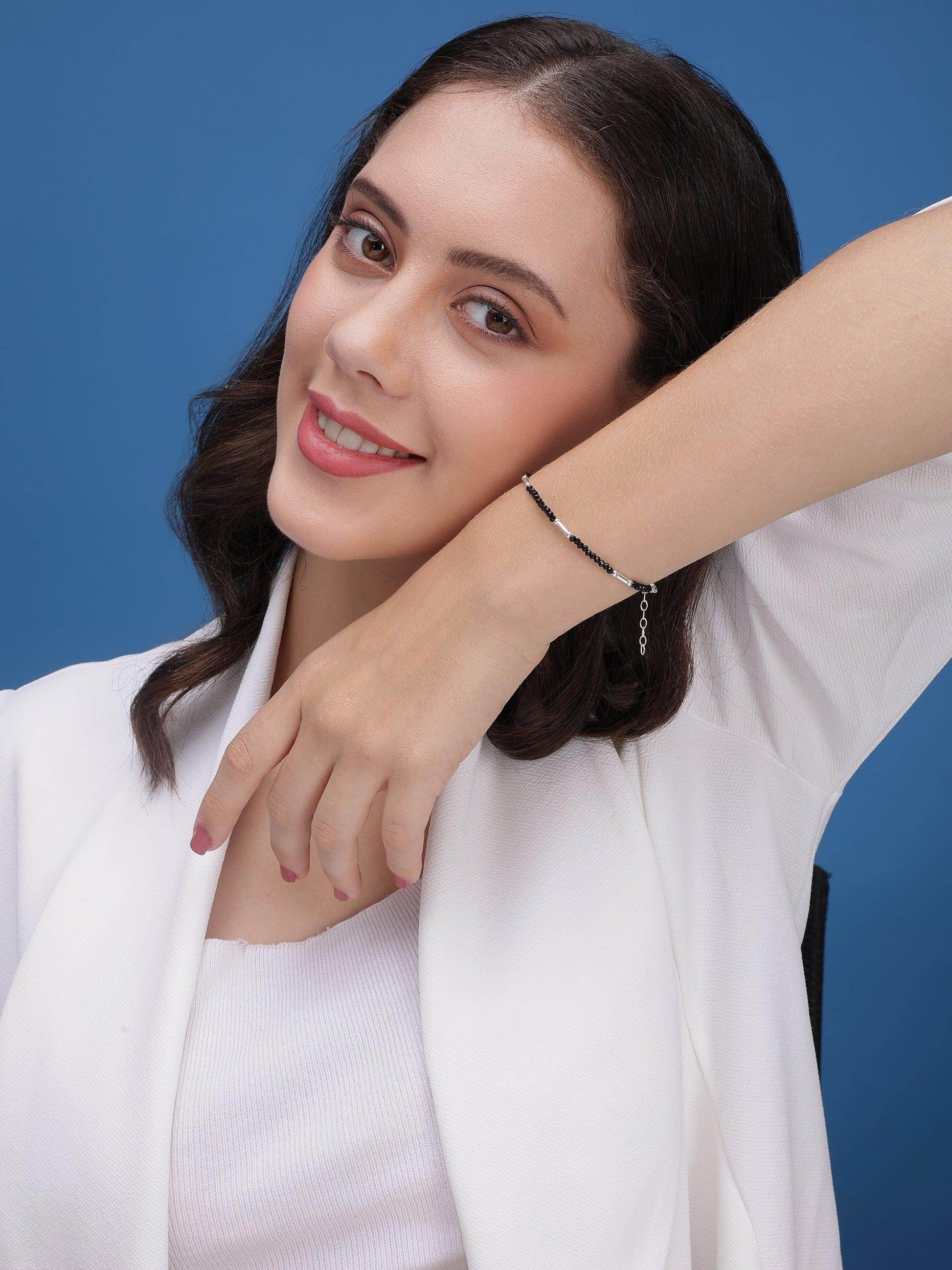 Silver Black & White Bracelet - SAAAR Jewellery