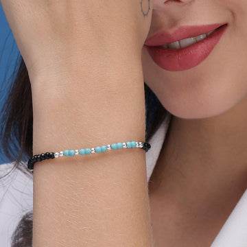 Black & Blue Beads Bracelet