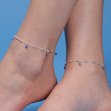 Silver Evil Eye Anklets