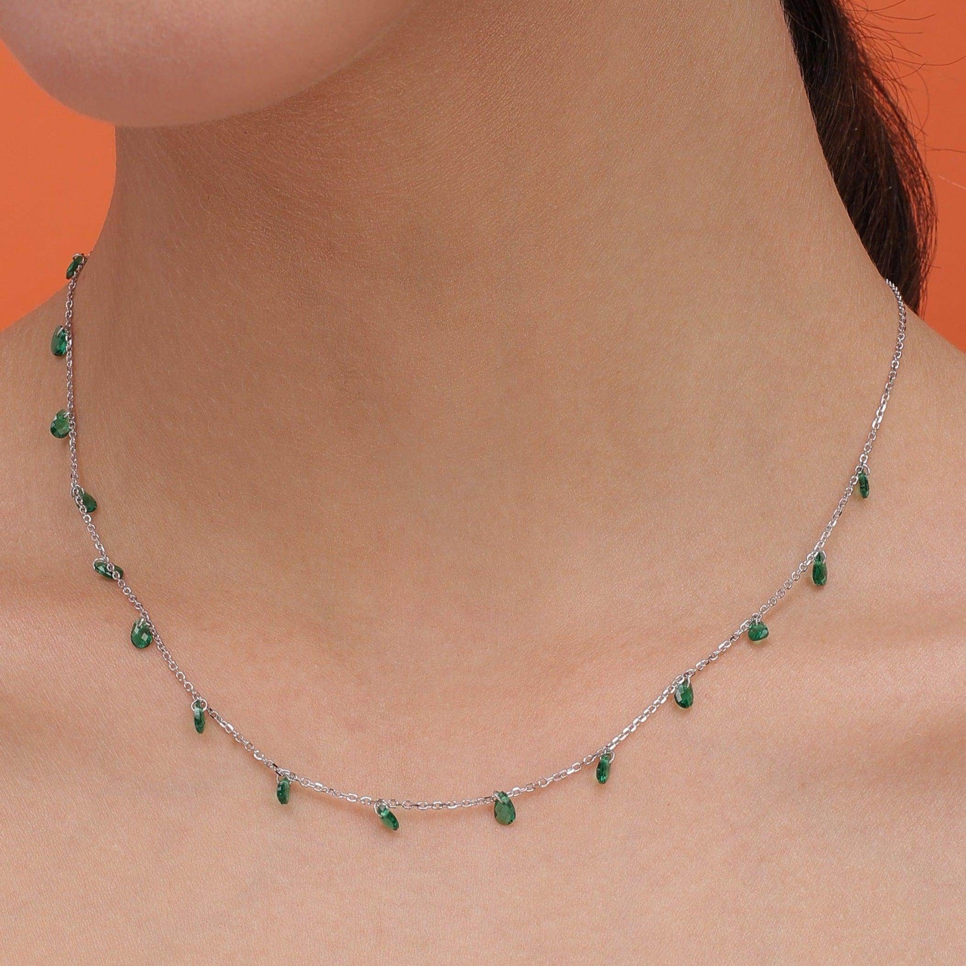 silver shy Delicate Pearl Necklace - SAAAR Jewellery