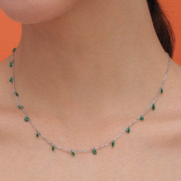 silver shy Delicate Pearl Necklace